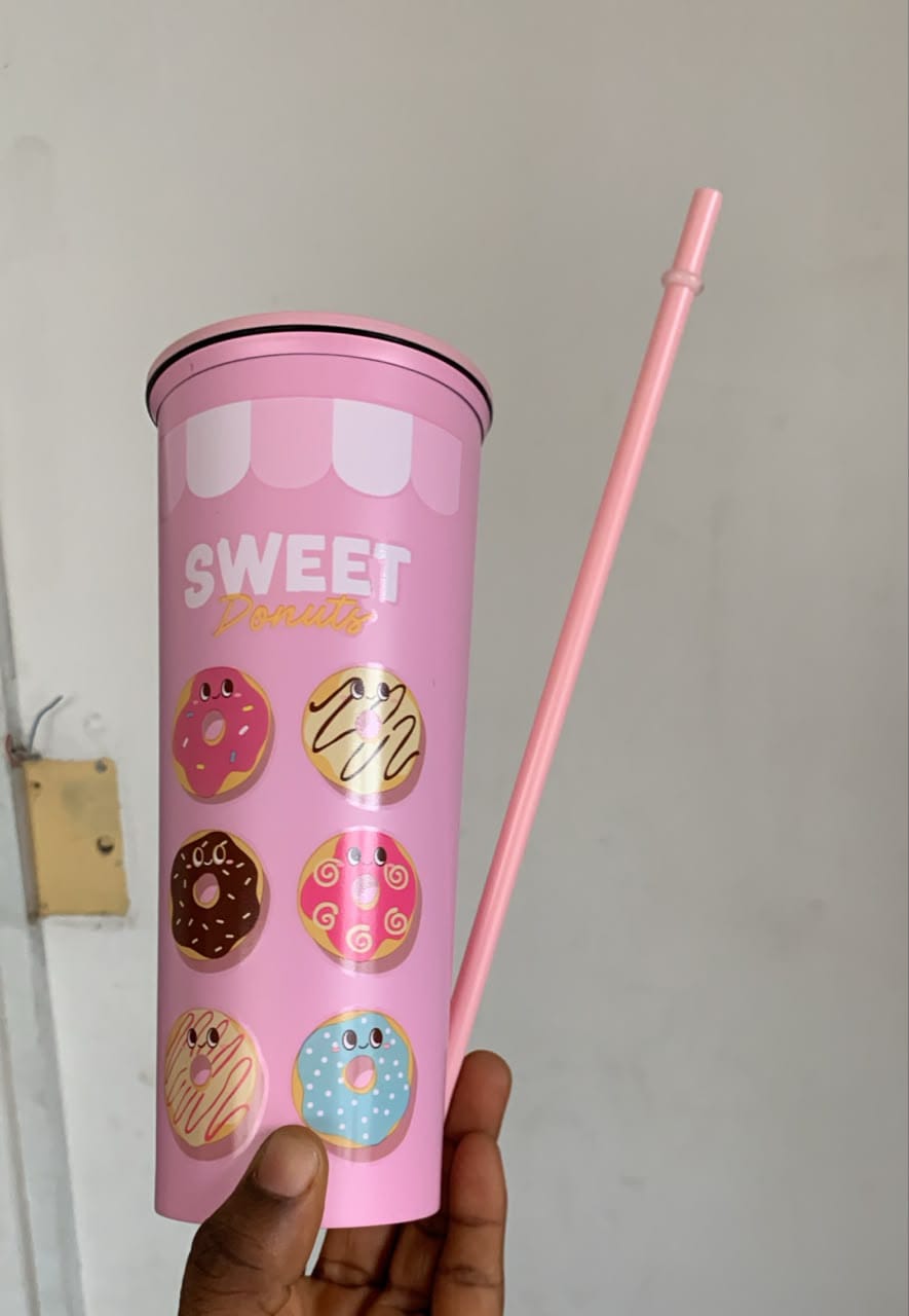 stainless stell cup with straw Stainless steel straw cup - Image 1
